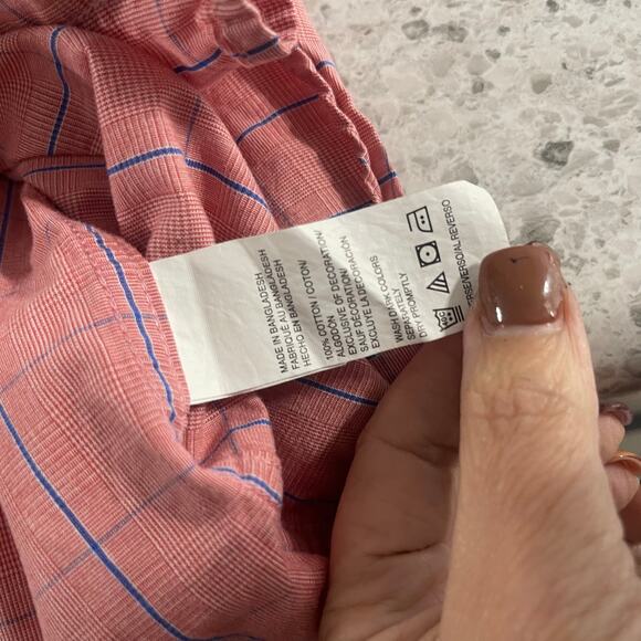 Izod shirt men's size large button down up red blue stripe striped plaid classic - Picture 8 of 12